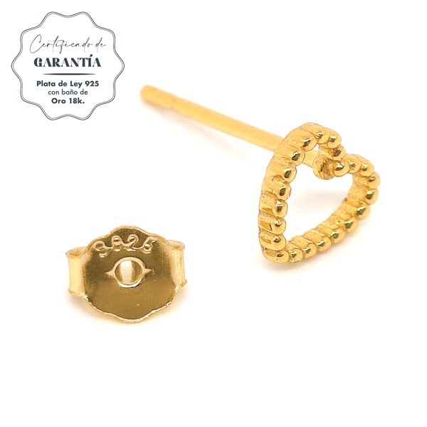 Pendientes mujer plata love oro- Pendientes de plata mujer de plata de ley 925. - Regalo ideal mujer- Regalo día de la madre- certificado