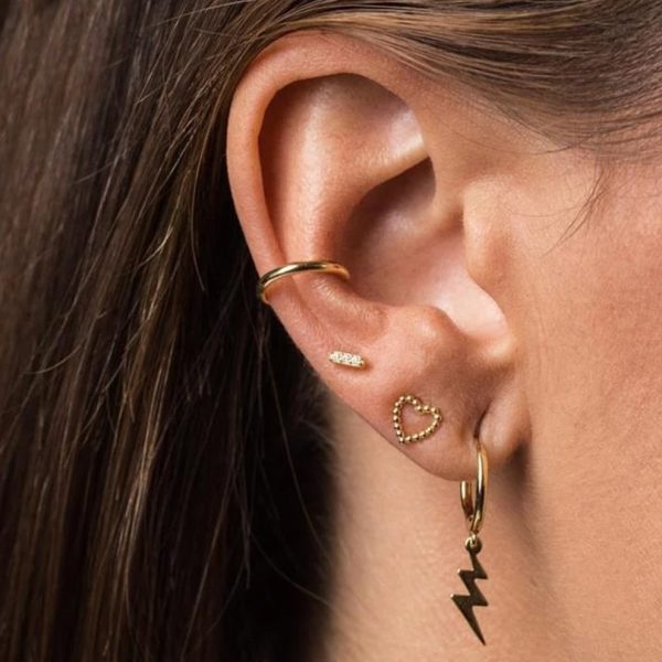 Pendientes mujer plata love oro- Pendientes de plata mujer de plata de ley 925. - Regalo ideal mujer- Regalo día de la madre- modelo