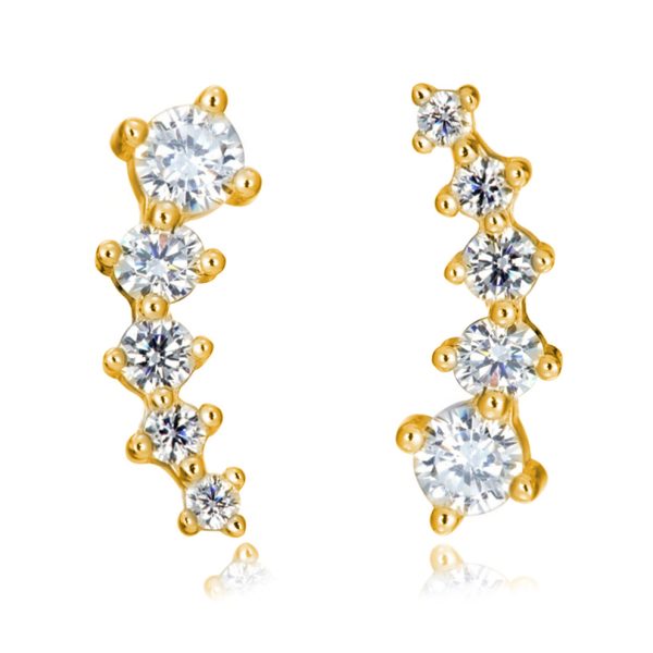 Pendientes mujer plata Paradise oro- Pendientes de plata mujer de plata de ley 925 con circonitas blancas. Pendiente plata- Regalo ideal mujer- Regalo día de la madre