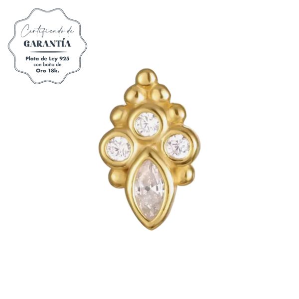 Pendientes mujer plata rihanna oro- Pendientes de plata mujer de plata de ley 925. - Regalo ideal mujer- Regalo día de la madre- certificado
