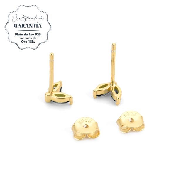 Pendientes mujer plata flor negra oro- Pendientes de plata mujer de plata de ley 925. - Regalo ideal mujer- Regalo día de la madre - certificado