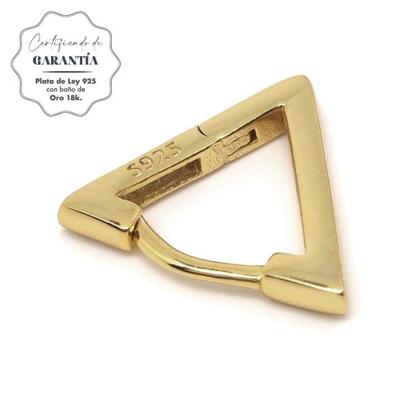 Pendientes mujer plata triangulo oro- Pendientes de plata mujer de plata de ley 925. - Regalo ideal mujer- Regalo día de la madre- certificado