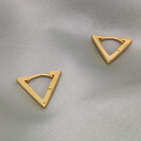 Pendientes mujer plata triangulo oro- Pendientes de plata mujer de plata de ley 925. - Regalo ideal mujer- Regalo día de la madre- bodegón