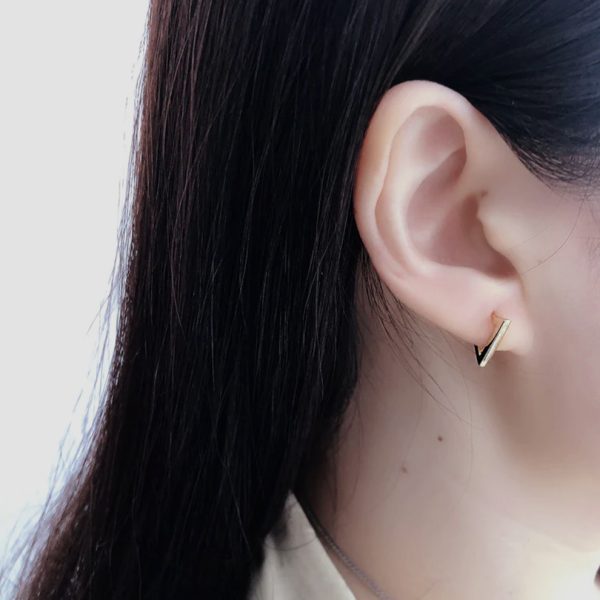 Pendientes mujer plata triangulo oro- Pendientes de plata mujer de plata de ley 925. - Regalo ideal mujer- Regalo día de la madre- modelo