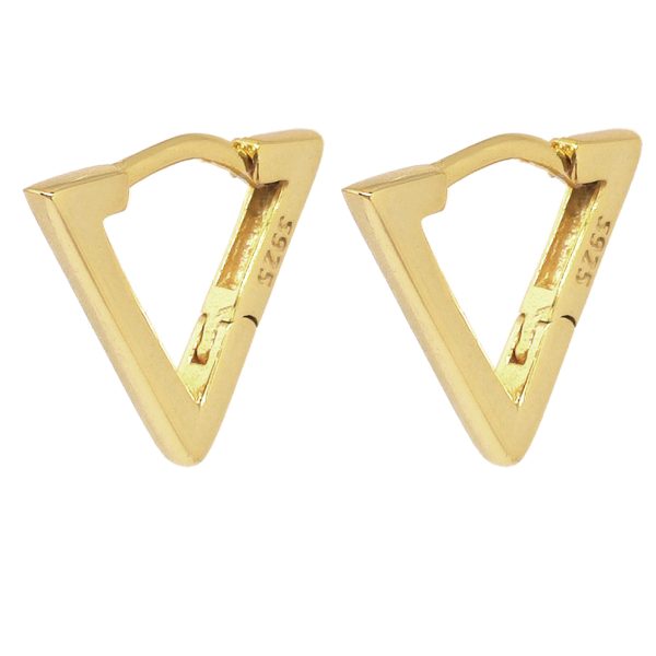 Pendientes mujer plata triangulo oro- Pendientes de plata mujer de plata de ley 925. - Regalo ideal mujer- Regalo día de la madre