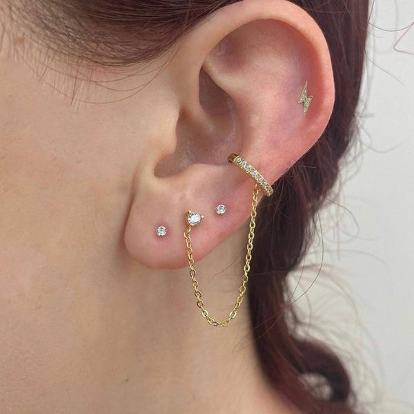 Pendientes mujer plata rayo oro- Pendientes de plata mujer de plata de ley 925. - Regalo ideal mujer- Regalo día de la madre- modelo