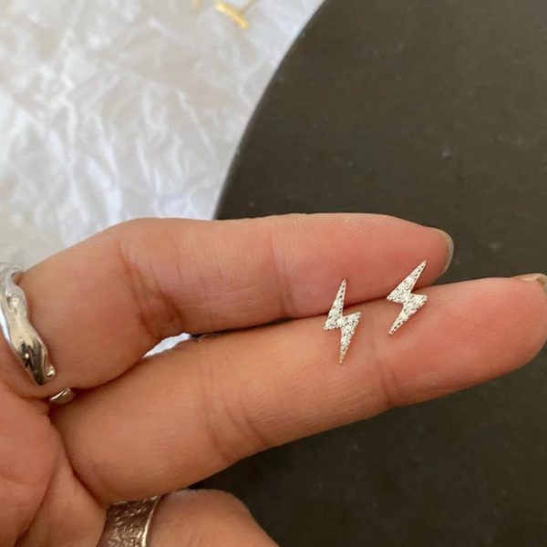 Pendientes mujer plata rayo oro- Pendientes de plata mujer de plata de ley 925. - Regalo ideal mujer- Regalo día de la madre- bodegón