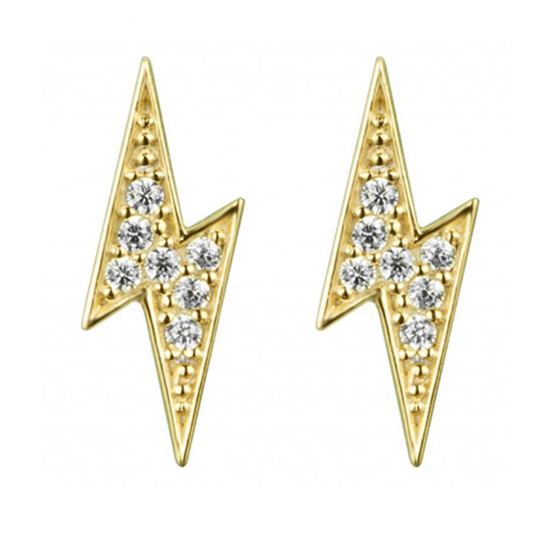 Pendientes mujer plata rayo oro- Pendientes de plata mujer de plata de ley 925. - Regalo ideal mujer- Regalo día de la madre