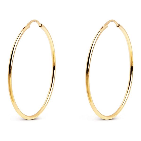 Pendientes mujer plata Aros oro 25MM- Pendientes de plata mujer de plata de ley 925. - Regalo ideal mujer- Regalo día de la madre