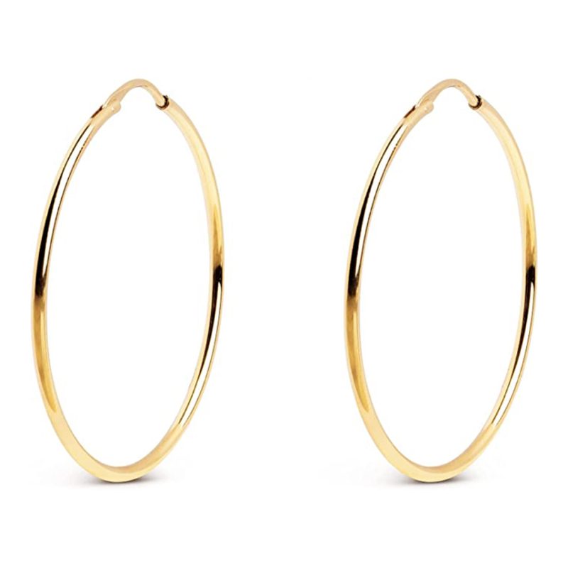 Pendientes mujer plata Aros oro 25MM- Pendientes de plata mujer de plata de ley 925. - Regalo ideal mujer- Regalo día de la madre