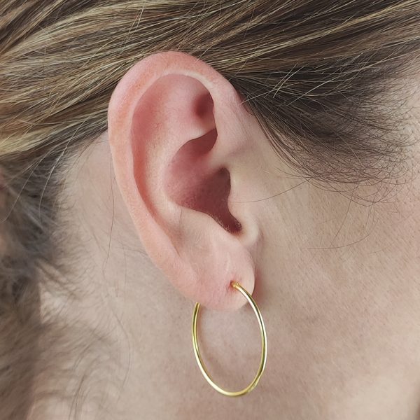 Pendientes mujer plata Aros oro 25MM- Pendientes de plata mujer de plata de ley 925. - Regalo ideal mujer- Regalo día de la madre - modelo