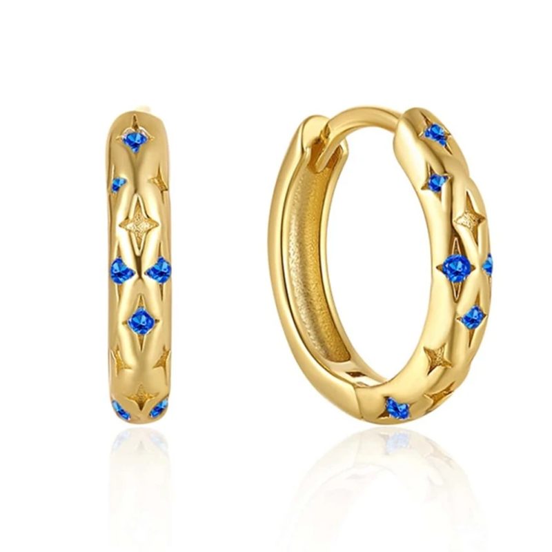 Pendientes mujer plata lolani azul- Pendientes de plata mujer de plata de ley 925. Pendiente plata unitario- Regalo ideal mujer- Regalo día de la madre