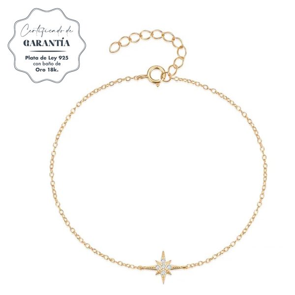 Pulsera mujer plata Orion oro- Pulsera plata mujer de ley 925. Cadena eslabones doble- Regalo ideal mujer- Regalo día de la madre - certificado