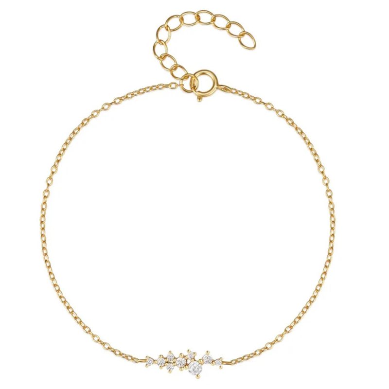 Pulsera mujer plata Alaia Oro- Pulsera plata mujer de ley 925. Cadena eslabones doble- Regalo ideal mujer- Regalo día de la madre