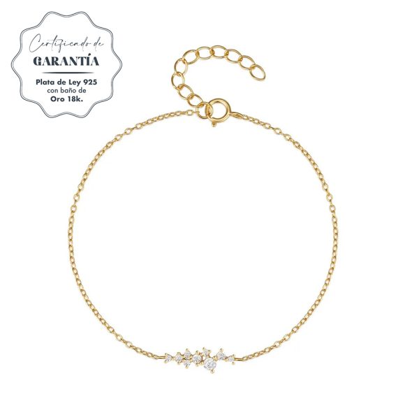 Pulsera mujer plata Alaia Oro- Pulsera plata mujer de ley 925. Cadena eslabones doble- Regalo ideal mujer- Regalo día de la madre- certificado