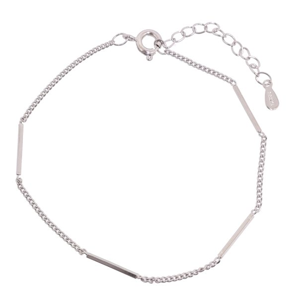 Pulsera mujer cilindros plata- Pulsera plata mujer de ley 925. Cadena eslabones doble- Regalo ideal mujer- Regalo día de la madre