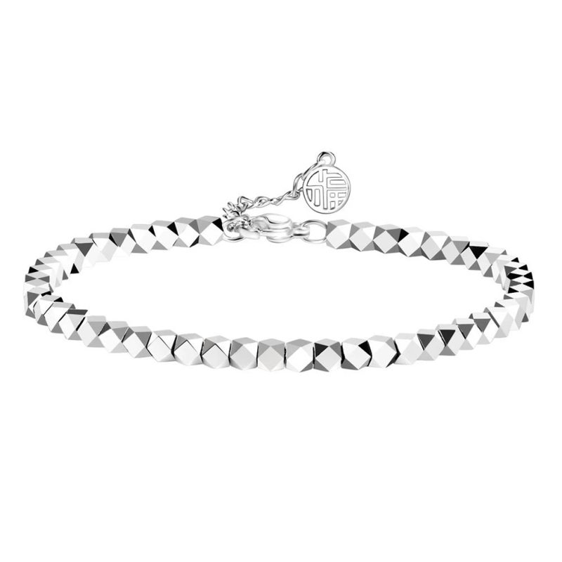 Pulsera mujer rocas plata- Pulsera plata mujer de ley 925. Cadena eslabones doble- Regalo ideal mujer- Regalo día de la madre