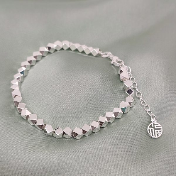 Pulsera mujer rocas plata- Pulsera plata mujer de ley 925. Cadena eslabones doble- Regalo ideal mujer- Regalo día de la madre - bodegón
