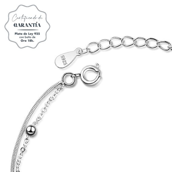 Pulsera mujer Rosellin plata- Pulsera plata mujer de ley 925. Cadena eslabones doble- Regalo ideal mujer- Regalo día de la madre - certificado