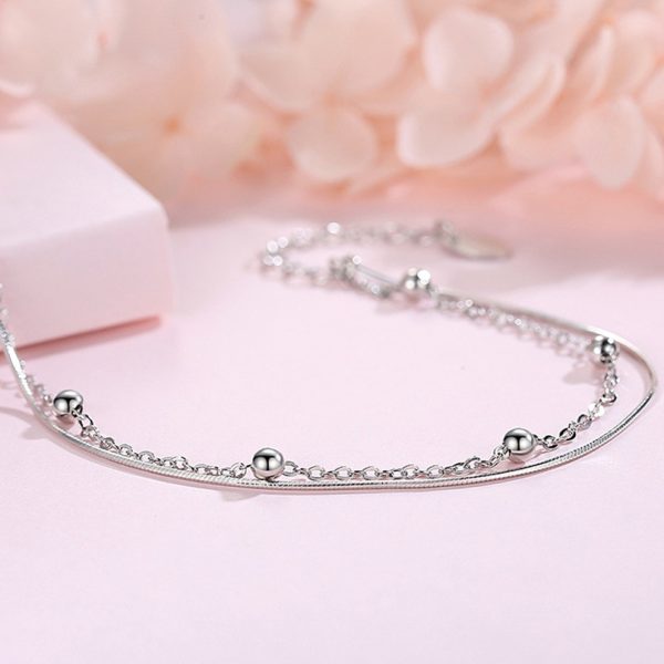 Pulsera mujer Rosellin plata- Pulsera plata mujer de ley 925. Cadena eslabones doble- Regalo ideal mujer- Regalo día de la madre - bodegón