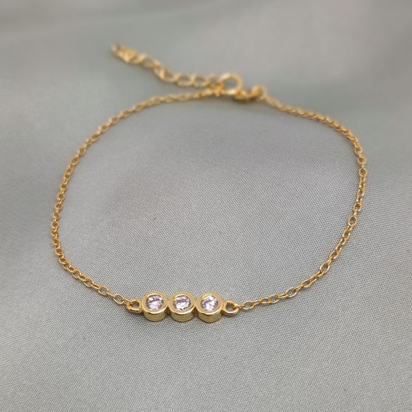 Pulsera mujer Tres lunas plata- Pulsera plata mujer de ley 925. Cadena eslabones doble- Regalo ideal mujer- Regalo día de la madre- bodegón